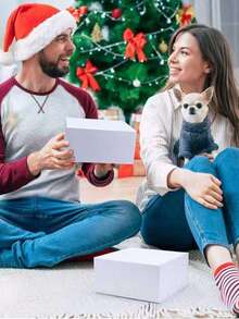 5个装 - 带磁扣的豪华礼盒，附赠丝带。非常适合用作伴郎邀请礼盒、婚礼、圣诞节、万圣节、生日礼物（白色） - 白色 - 查看 11