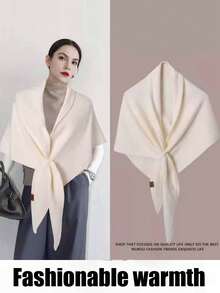 1 Stück Damen Einfarbig Gestrickter Schal & Mütze Set, Neue Mode Sturmhaube, Lässiger vielseitiger gestrickter Halswärmer Schal, Herbst/Winter Kältebeständige Warme Beanie, Geeignet für den täglichen Gebrauch