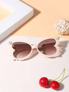 1 Pc Children's 8-12Y Polycarbonate Bohemia Butterfly Frame With Rose Accessories Fashion Glasses For Outdoor - Multicolor - View 12