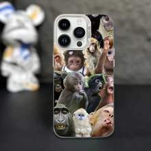 Funda de teléfono Monkey Sipping C-Caprisun para 17,16,15,14,13,12,11,Pro,MAX, cubierta blanca mate a prueba de golpes - z3 - Ver 2