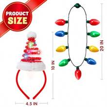 JOYIN Collar LED y Diadema de Papá Noel - 2 Piezas Iluminadas Con 9 Bombillas para Navidad y Días Festivos - Accesorios de Disfraz - como en la foto - Ver 4