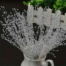 3mm Mini White Pearl Beads Spray, EORTA Handmade Floral Pearl Garland, Suitable For DIY Floral Bouquet Decor, Home Party, Wedding, Christmas Wreath, Tabletop Floral Arrangement