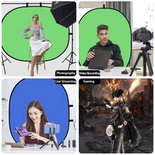 Eonix Double-Sided Foldable Green Screen Backdrop With Storage Bag | Portable Pop-Up Chroma Key Background, Suitable For Live Streaming, Video And Photography - Blue and Green Double-sided - View 10