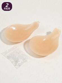 vfvQueen 隐形提拉文胸，防滑可重复使用，适合小胸，无背无肩带，适合搭配连衣裙、泳装、比基尼 - 杏色 - 查看 6