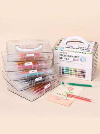 Languo 168Pcs,99PcsS,72Pcs,45Pcs, Colored Gel Pen Set: Meets Various Needs Including Journaling, Note-Taking, Drawing, And Marking. Vibrant Colors And Smooth Writing Make It Perfect For Office Workers, Journal Enthusiasts, Note-Taking, And Illustration.