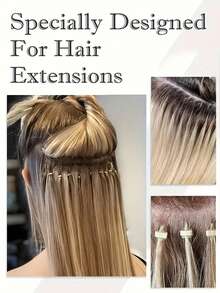 Hair Extension Tool Set, Equipped With Hair Extension Pliers, Pointed Tail Comb, Threading Device, Hook Pin, And 500 Pieces Of Micro Ring Connecting Beads For Wig Extensions, Feather Extensions, Etc - Multicolor - View 6