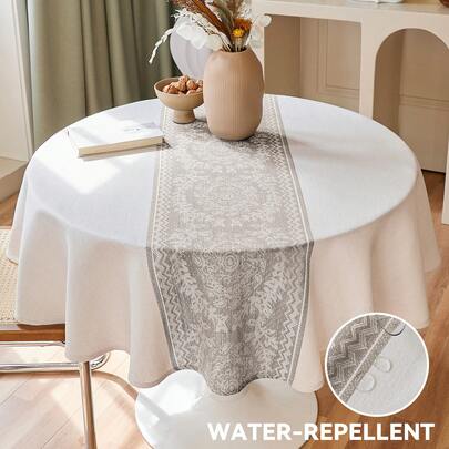 提花桌布，防尘防水。用节日装饰品装点您的家。家居装饰纺织品