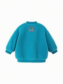 mini bala Kids Faux-Fur Warm Jacket New Chinese Style Horse Year Coat 2026 Winter New Year - Lake Blue - View 5