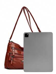 2026 女士奢华软皮设计师包 - 多口袋斜挎单肩包 - 紅色 - 查看 10