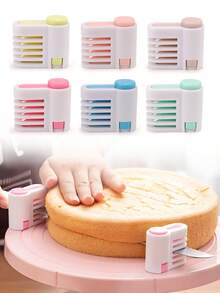 2pcs Cake Layering And Slicing Assistant, Bread Slicing Divider, Toast Divider, Fixed Slicing Assistant, Suitable For Cutting Cake Preforms, Toast, Bread, Kitchen Baking Accessories, Suitable For Use In Homes, Restaurants, Bakeries, And Cake Shops - Multicolor - View 1