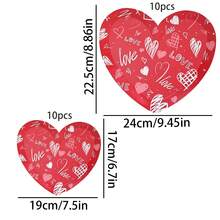 10pcs/20pcs/40pcs/50pcs Red Heart Theme Paper Plates - Hand-Painted Heart And "LOVE" Design | Disposable Party Plates, 7 Inch And 9 Inch, Suitable For Valentine's Day, Romantic Anniversary Dinner, Engagement - Multi-color D Style - View 8