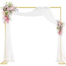 Ataucjin 8.2FT Wedding Arch Backdrop Stand,Square Backdrop Adjustable Stand Metal Rectangular Arch Frame Balloon Arch Rack For Wedding Birthday Party Baby Shower Bridal Shower Photography Decoration - Gold - View 4