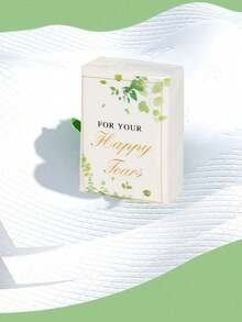 5/10张婚礼餐巾纸 - 优雅绿叶金边图案，印有“For Joyful Tears”（喜悦的泪水）字样，独立包装，三层加厚耐用，小巧便携，是婚礼回礼、宾客餐桌装饰的理想之选，高品质薄纸，完美适用于婚礼、情人节、生日、求婚派对装饰。 - 彩色 - 查看 3