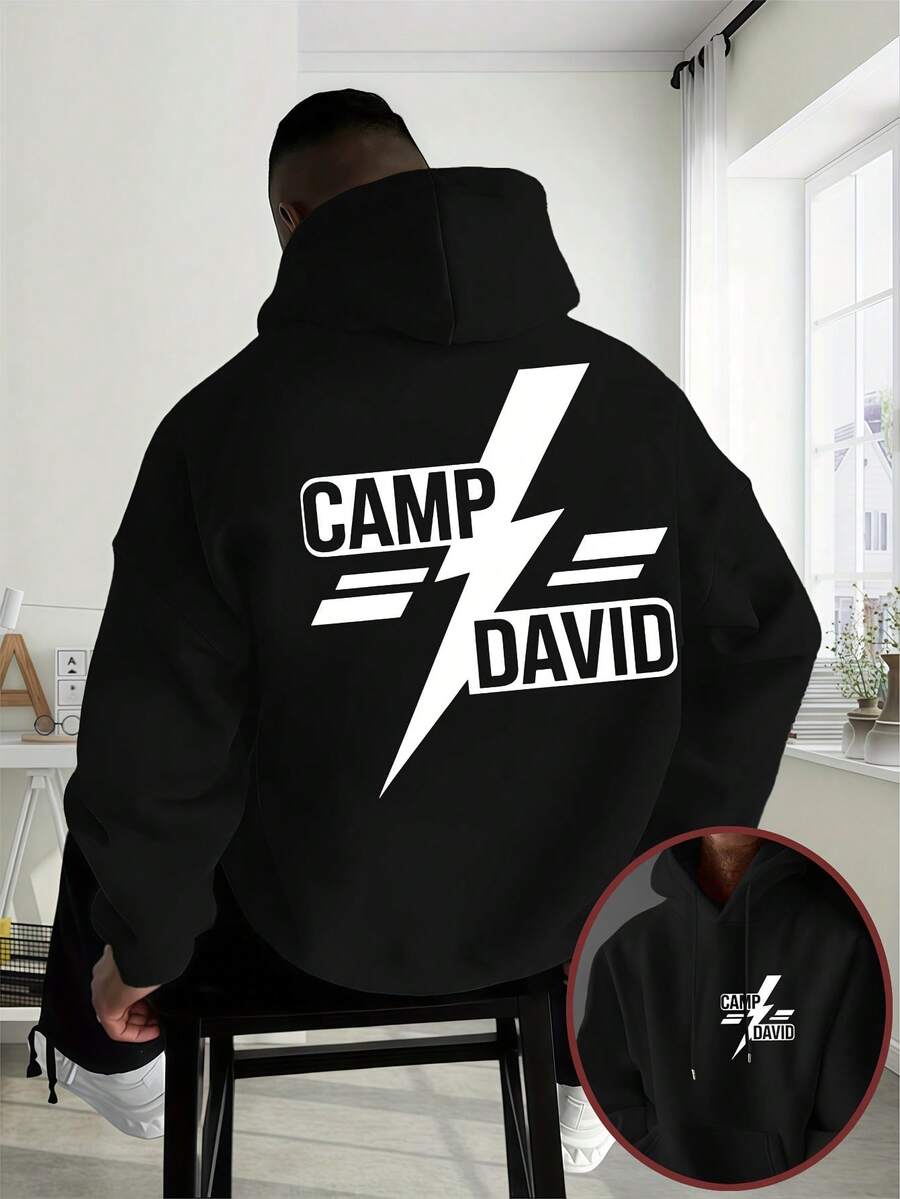 Bluzy z kapturem męskie - Czarne - Zobacz 1