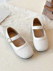 1双儿童休闲鞋，简约时尚百搭公主风平底鞋，适合女孩