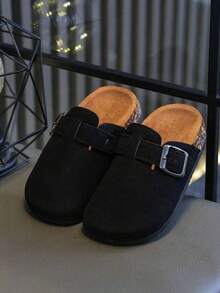 HAHABOBO Children's Adjustable Buckle Closed-Toe Thick Sole Sandals, Unisex Lightweight Slip-On Casual Shoes, Spring/Summer Indoor/Outdoor Dual-Use Shoes - Black - View 5
