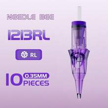 Gold Plume 10pcs Professional Disposable Tattoo Needles, RL RS RM M1 Size, Permanent Makeup Eyebrow Lip Tattoo Machine Needle Cartridges - Purple - View 14