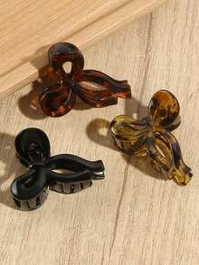 3pcs Elegant Leopard Print Bow Hair Clips, Everyday Updo Hair Claw, Stylish Hair Accessories, Gift - 5pcs Multicolor - View 2