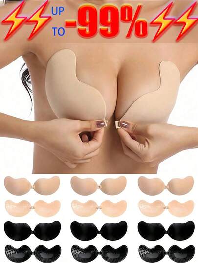 2026 New Invisible Stick-On Push-Up Bra - Strapless, Seamless Lift & Support, Soft & Supportive, Opaque Self-Adhesive Backless Bra Pads For Women, Hand Washable, Suitable For Backless Dresses And Tops, Backless Dress Accessory | Self-Adhesive Bra