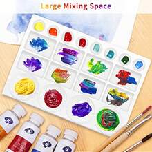 20 Well Watercolor Paint Tray Palette Pallet Acrylic Painting Mixing Plastic Artist Large Square Palette 13 X 10 Inches White 1PCSEasy To Use And Highly Cost-Effective - 白色 - 查看 3