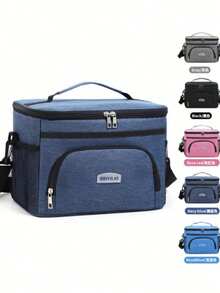 女士午餐包，大容量保温午餐盒，学生加厚可爱午餐包，可重复使用午餐手提袋，便携式野餐冰袋，适用于工作、野餐、学校或旅行的午餐盒包，学校用品配件包，学校用品 - 彩色 - 查看 1