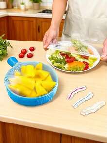 50/100/200/300pcs Fresh-Keeping Film, Plastic Wrap Household Kitchen Refrigerator Leftover Rice Fruit Food Plastic Sealed Fresh Cover, Anti-Odor Leak-Proof Dust-Proof Freezer Cover, Refrigerator Fresh Keeping Cover, Kitchen Accessories,Kitchen ,Household Essentials