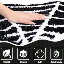 Halloween Spider Web Bath Mat Soft Non-Slip Decorative Rug Unique Bathroom Entrance Floor Decor Ideal For Kitchen Toilet Entryway - 黑色 - 查看 5