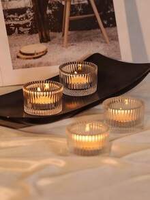 4/6/8/12/18/24/36pcs Candle Holder Set, Small Glass Tea Light Votive Candle Holders (Candles Not Included), Glass Candle Stands, Decorative Candle Holders - Candle Holder Rack, Perfect For Wedding Table Centerpieces And Holiday Party Home Decor - Multicolor - View 6