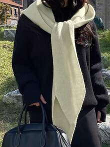 1pc Women's Casual, Elegant Style Wool Balaclava Hat - With Hood And Scarf, Featuring Cozy Thermal Lined, Windproof, Warm, And Cold-Resistant - One Piece Scarf - View 6