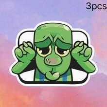 1张/3张 Clash 哥布林幽灵表情贴纸 - 防水防紫外线哑光乙烯基贴纸，趣味游戏设计，经久耐用，适用于汽车、保险杠、车窗、车门、头盔、摩托车、笔记本电脑、卡车 - 潮流游戏装饰、汽车贴纸、头盔装饰