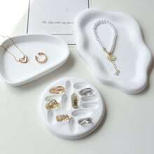 1pc Asymmetrical Ring Holder Gypsum Tray, Jewelry Display Stand For Earrings, Necklaces, Accessories, Photo Props, Jewelry Making Display - Multicolor - View 1