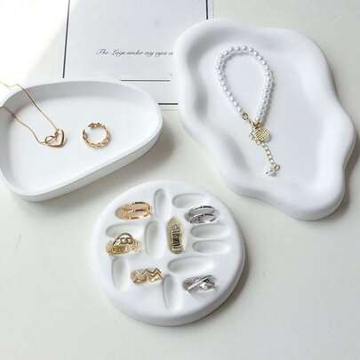 1 st asymmetrisk ringhållare gipsbricka, smyckesställ för örhängen, halsband, accessoarer, fotorekvisita, smyckestillverkning