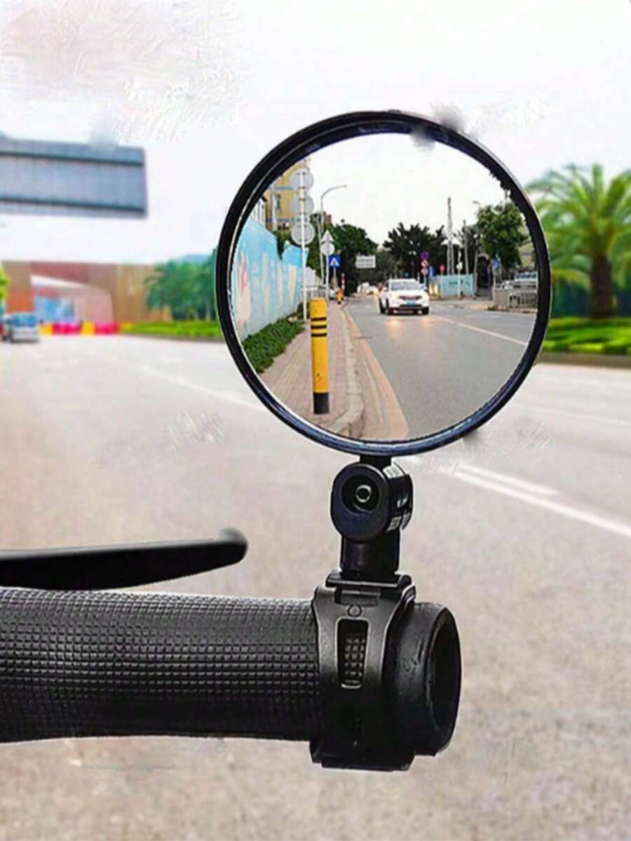 Bicycle Strap Rearview Mirror, Motorcycle Folding Mirror, Adjustable Rotating Rearview Mirror For Bicycles, Motorcycles, And Electric Vehicles, Blind Spot Mirror, Car Mount, Motorcycle Rearview Mirror Mount, Motorcycle Accessories/Rearview Mirror Accessories - Black - View 1