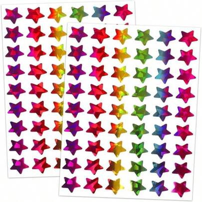 1620 Pack, 6 Colors, Holographic Small Star Stickers For Kids Reward, Behavior Chart, School Classroom Student Teacher Supplies, 06" Diameter