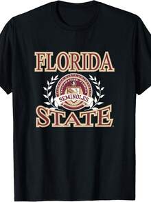 Florida State Seminoles Laurels Logo Officially Licensed T-Shirt - màu đen - Xem 1