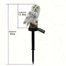 2/1PC Outdoor Solar Statue Light, Resin Owl Solar LED Garden Plug In Light, Outdoor Garden Solar Light, Automatic Light Sensing Four Seasons Decoration, Warm Yellow Light, IP43 Waterproof, Very Suitable For Courtyard, Lawn And Festival Celebrations, Outdoor Decoration | Decorative Outdoor Light | Solar Light, Nighthawk Solar Light - trắng - Xem 6