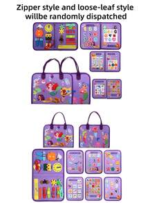 蒙特梭利忙碌板玩具，适合男孩和女孩，可用作礼物、感官玩具、教育旅行玩具、学前活动，帮助儿童学习精细动作技能，适合幼儿，寓教于乐。 - 粉色 - 查看 20