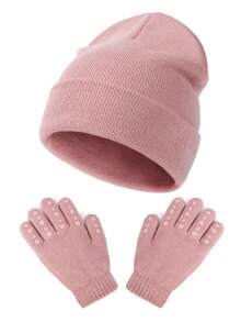 1SET Kids Hat Gloves Set For School - Knitted Baby Hat For Winter, Warm Unisex Combo Pack Knitted Hat Outdoor Accessory - 1 Set - View 21