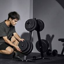 Estante para discos de pesas, soporte para discos de pesas, soporte para almacenar pesas de 2 pulgadas para gimnasio en casa - Negro - Ver 9