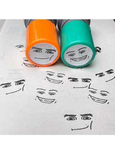 Random Color Expression Stamp Case - Cute And Fun Black Ink Stamps - Funny Expression Stamps - Great For Everyday Office Use, Labels And Instruction Stamps, Clubs, And Holidays