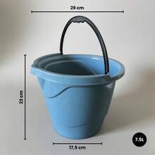 7.5 Liter Cleaning Bucket Set + Dish Soap Dispenser Sink Organizer For Home Use - 1 Bucket + 1 Detergent Dispenser, Petrol Blue - View 3