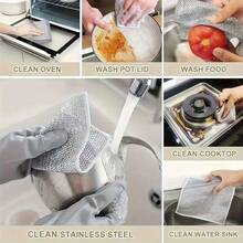 30-Piece Heavy-Duty Steel Wool Scrubbing Pad - Non-Scratch Dual-Purpose/Dry Cleaning Cloth Upgraded Metal Mesh Brush Suitable For Tableware, Sink, Pot County And Flat-Bottom Pot - Commercial Kitchen Cleaning (Gray), Room Cleaning Cloth, Pot Scrubbing Pad, Dry Dual-Purpose - 銀色30pcs - 查看 2