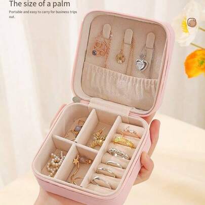 Handheld Jewelry Box Storage Box Portable Stud Earrings, Necklace Pendants, Hand Accessories, Bracelet, Ring, Small Exquisite, Mini, New Style Box