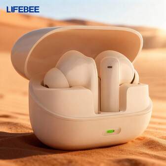  LIFEBEE 真无线耳机，通用型，42 小时超长续航，5.4GHz 无线多模式，适用于运动、工作、学习，兼容安卓和 iOS 系统，全天舒适佩戴，配备便携充电盒