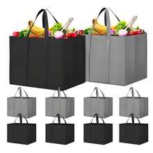 1/3/5pcs Large Capacity Foldable Shopping Bags, Reusable Non-Woven Storage Bags, Ideal For Travel, Camping, Outdoor, Shopping, Kitchen Storage - Perfect For Harvest Season, Halloween/Day Of The Dead Gift Bags - Kitchen Storage & Accessories