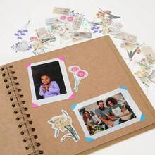 8X8 Inch Scrapbook Photo Album, Kraft Blank Paper Scrap Book 40 Pages Book Wedding Family, Pink - 8X8 Inch 40 Pages + Light Purple - View 7