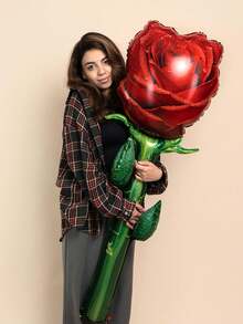 1 Stück 150 cm großer roter Rose Folienballon, geeignet für Geburtstags-Party, Hochzeit, Verlobung, Jahrestag, romantische Valentinstag Dekoration - Verschiedenfarbig - Übersicht 4