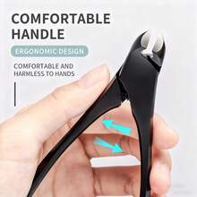 Premium Black Ant Nail Clipper, German Craftsmanship Dual-Head Curved & Straight Tweezers, Cuticle Pusher & Nipper, Nail Scissors, Nail Clippers, Suitable For Nail Salons Or Home Use - Black - View 4