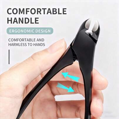 高级黑蚂蚁指甲钳，德国工艺双头弯直镊子，角质层推剪钳，指甲剪，指甲钳，适用于美甲沙龙或家庭使用