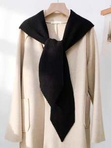 1件装女士羊毛拉法帽，带抽绳可拆卸颈套，针织面罩帽，适合户外滑雪，冬季保暖